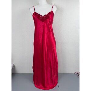 Inner Most women's XS‎ red satin midi spaghetti strapped cami slip dress